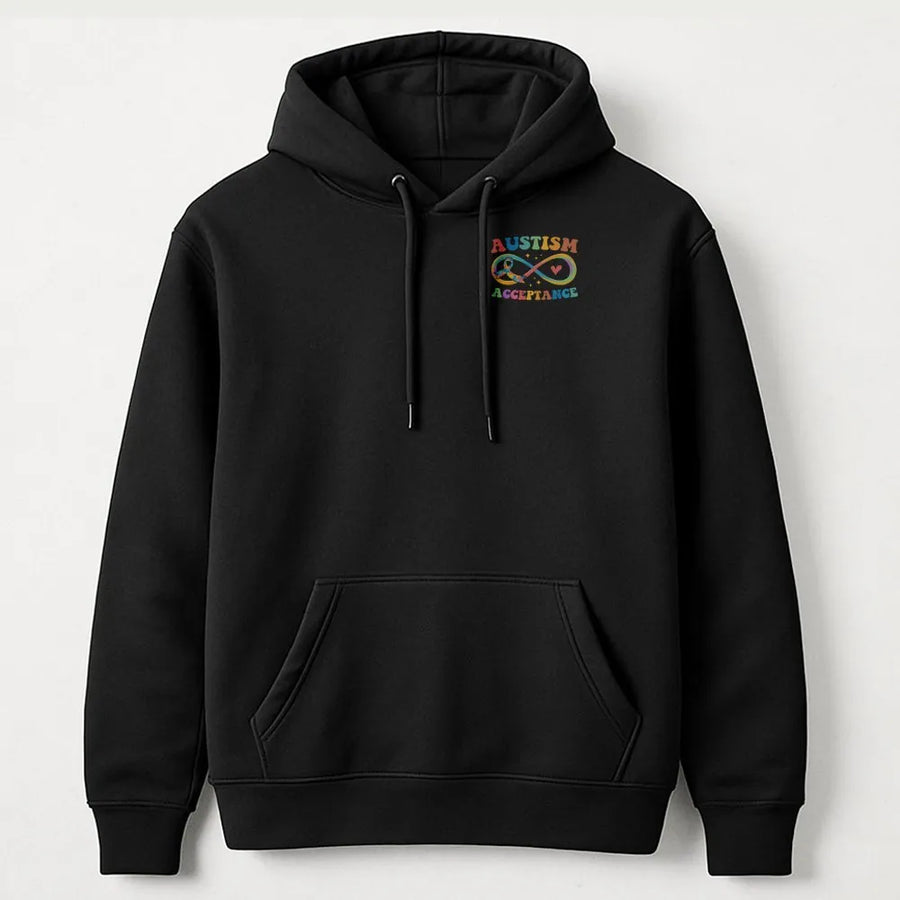 Autism Acceptance Hoodie | Retro Rainbow Infinity Symbol | Soft Blend Sweatshirt | Neurodiversity Awareness Gift