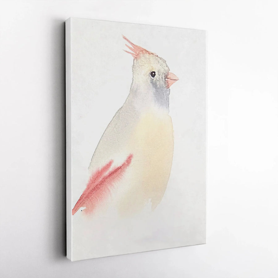 Watercolor Cardinal Wall Art | Minimalist Bird Painting Print | Premium Gallery Wrapped Canvas | Nature Lover Gift for Home Decor