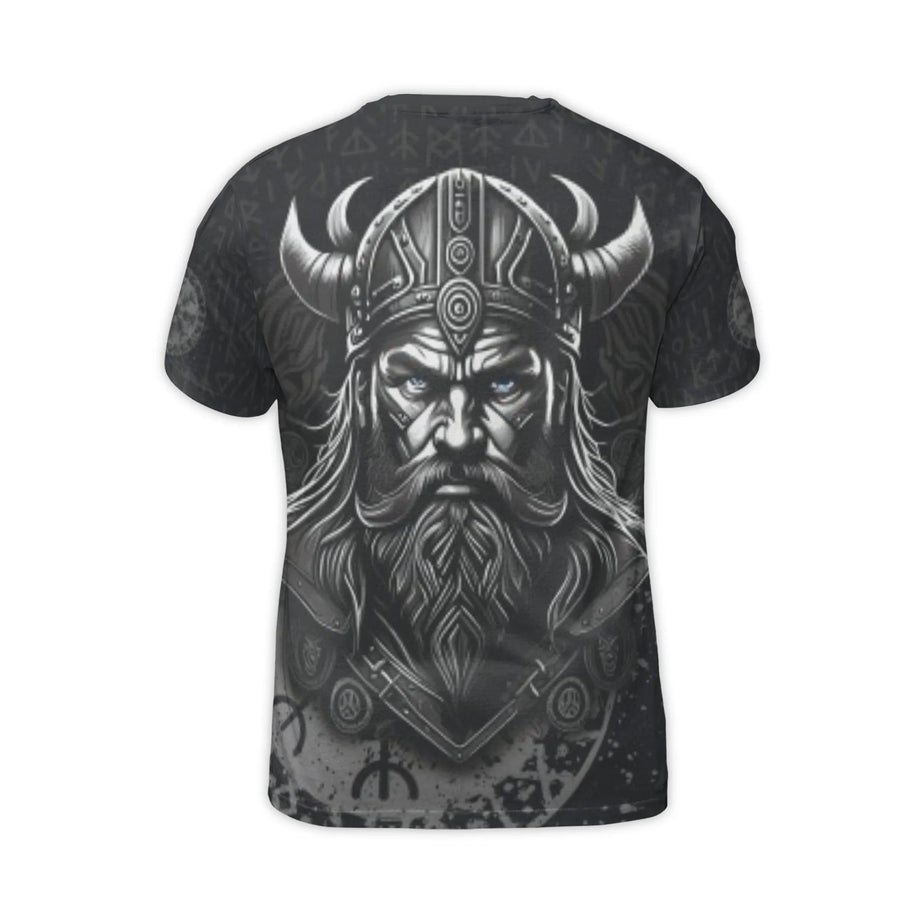 Viking Warrior 3D T-Shirt | Norse Mythology Graphic Tee | Premium Polyester Blend All-Over Print | Norsemen Gift for Men