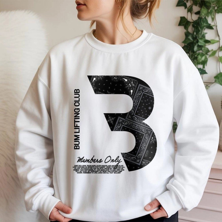 Bum Lifting Club Sweatshirt | Bandana Print Graphic Design | Premium Cotton Blend | Gift For Bodybuilder Fitness Enthusiast