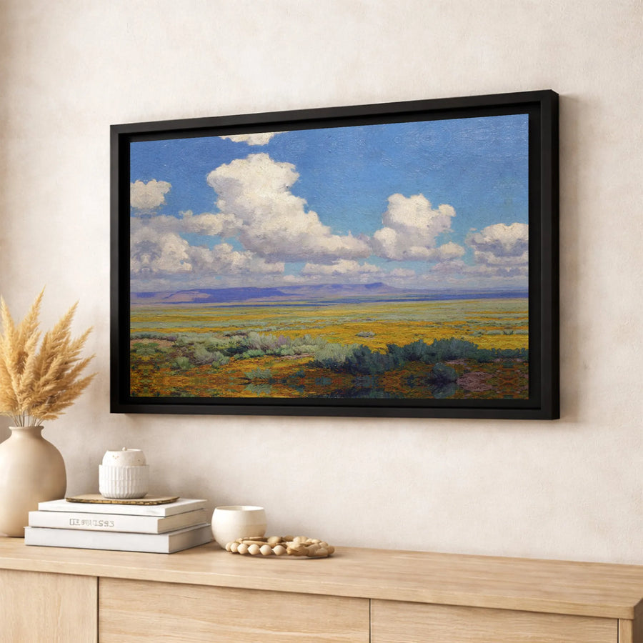 Desert Landscape Canvas Wall Art | Impressionist Southwest Scenery | Premium 1.25 Inch Gallery Wrap | Nature Inspired Home Office Decor