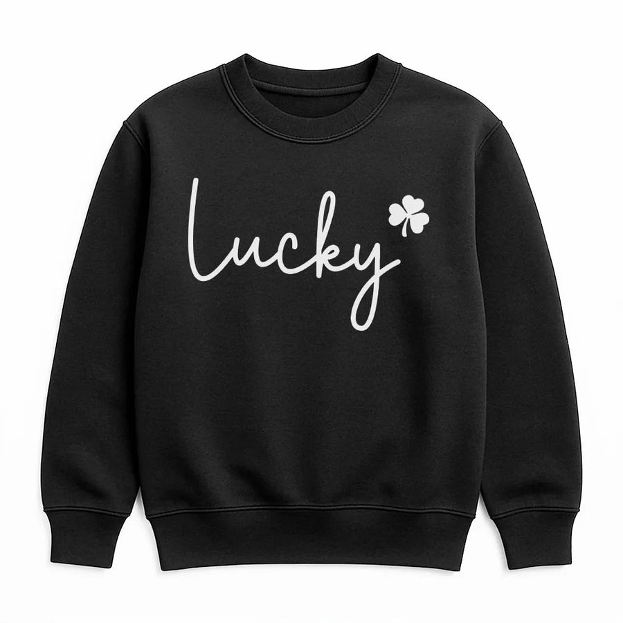 Lucky Shamrock Sweatshirt | Minimalist Irish Clover Graphic | Premium Cotton Blend | St Patricks Day Gift for Men and Women