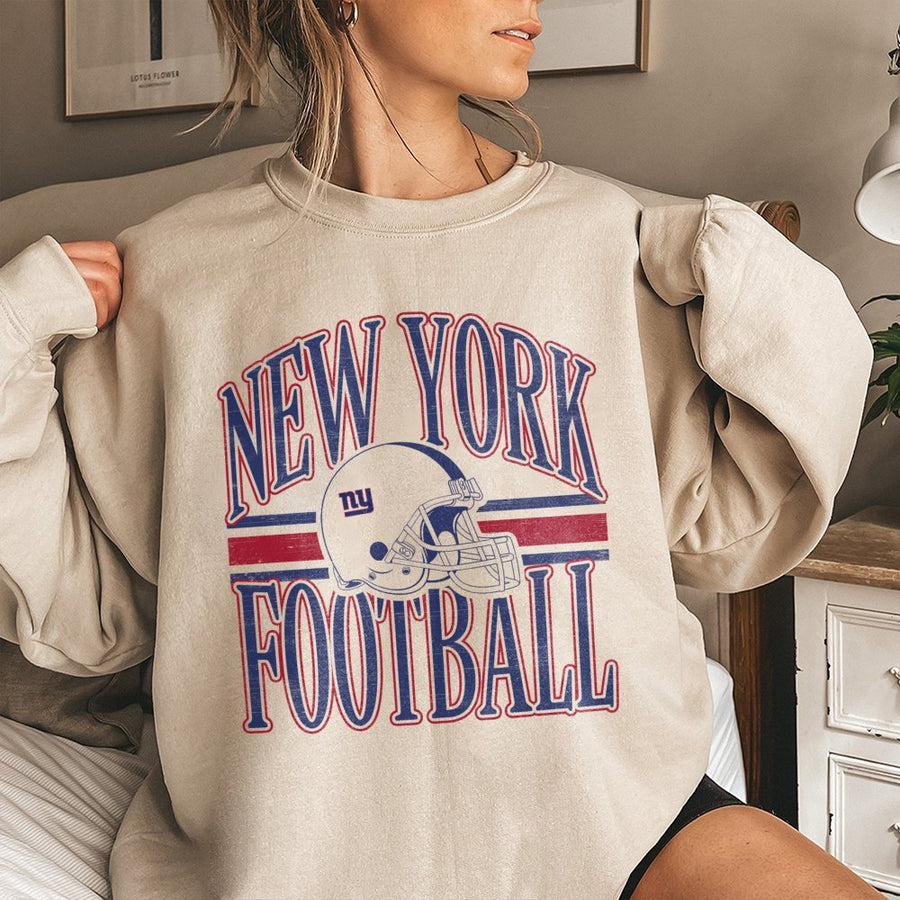 New York Football With New York Giants Ny Logo Helmet Sweatshirt