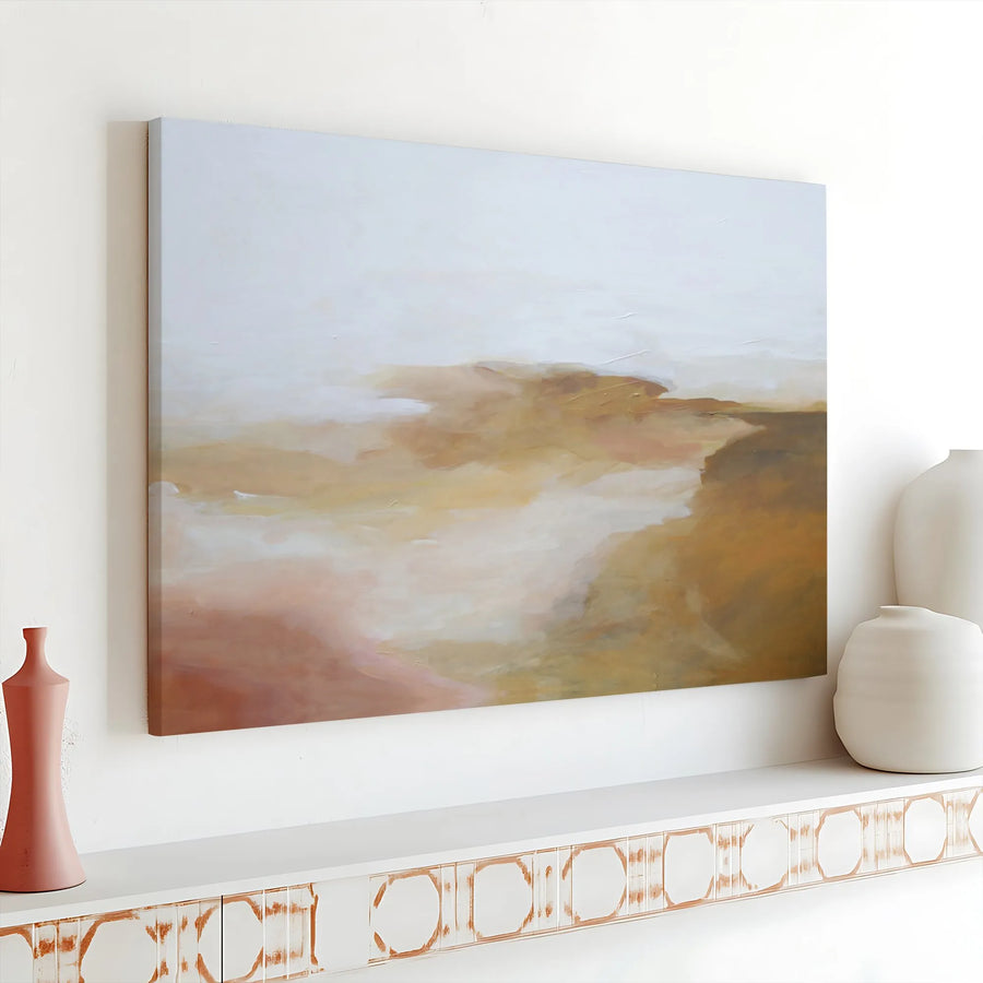Abstract Canvas Wall Art | Neutral Tone Earthy Landscape Print | Premium Gallery Quality Canvas | Modern Minimalist Living Room Decor Gift