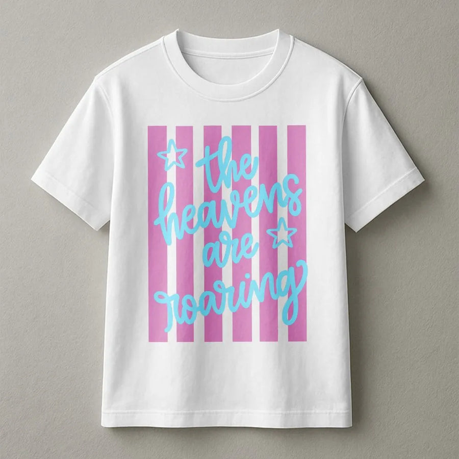 Christian T-Shirt | The Heavens Are Roaring Graphic | Soft Cotton Unisex Tee | Inspirational Faith Gift for Women