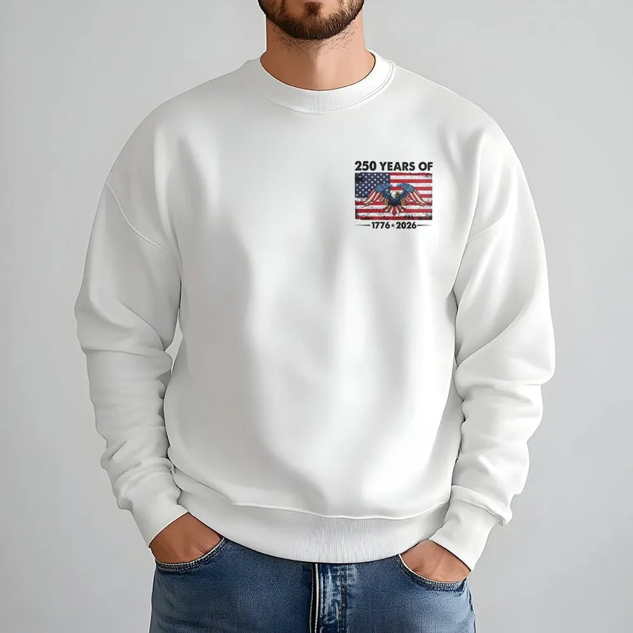 250th Anniversary USA Sweatshirt | Semiquincentennial 1776-2026 American Flag Eagle | Soft Cotton Blend | Patriotic Independence Day Gift