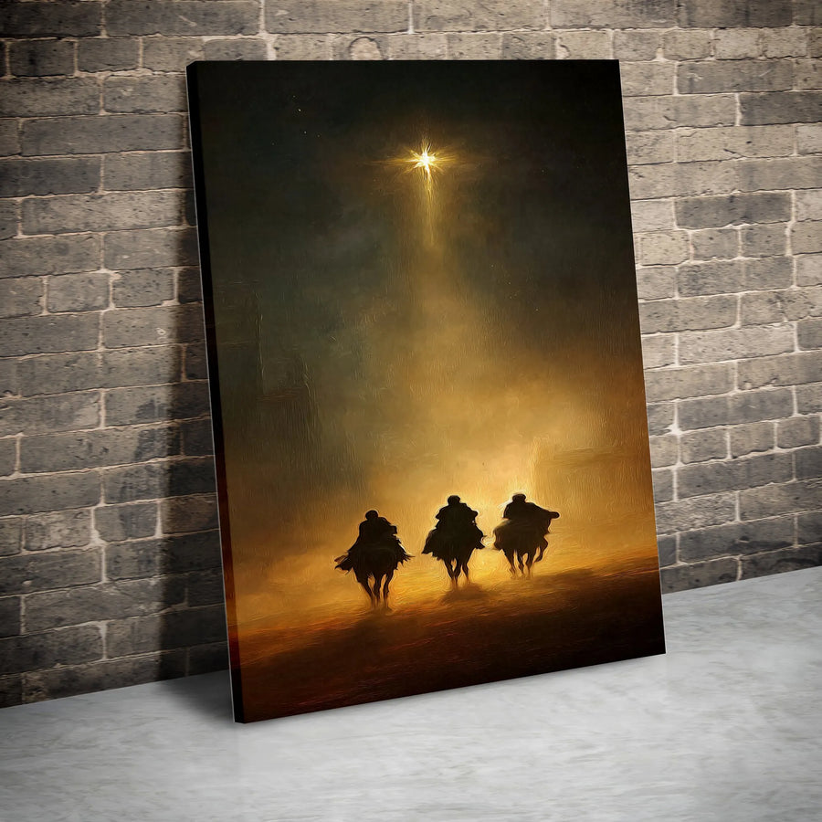 Three Wise Men Nativity Canvas Print | Star of Bethlehem Wall Art | Gallery Quality 1.25 Inch Thick Canvas | Religious Christmas Home Decor Gift