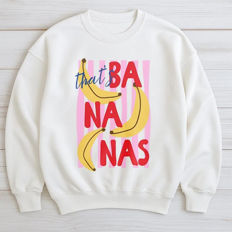 That's Bananas Sweatshirt | Retro Fruit Pun Graphic | Premium Cotton-Blend Pullover | Trendy Summer Gift for Food Lovers