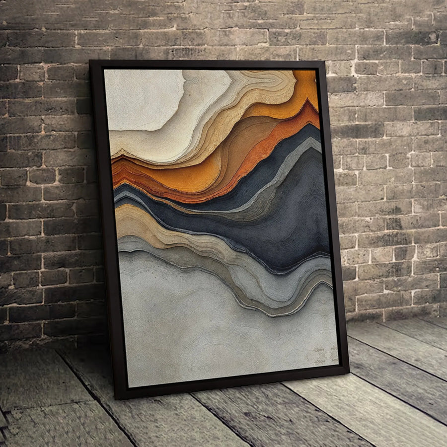 Abstract Earthy Tones Canvas Art | Layered Agate Wall Decor | Premium Fade-Resistant Print | Modern Living Room Gallery Wall Accent