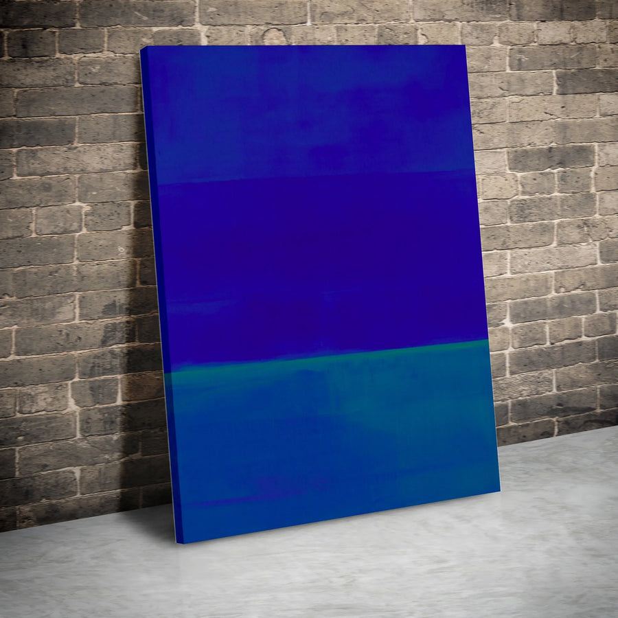 Modern Abstract Blue Canvas Wall Art | Minimalist Color Field Painting Print | Premium Thick Gallery Wrapped Canvas | Living Room & Office Decor