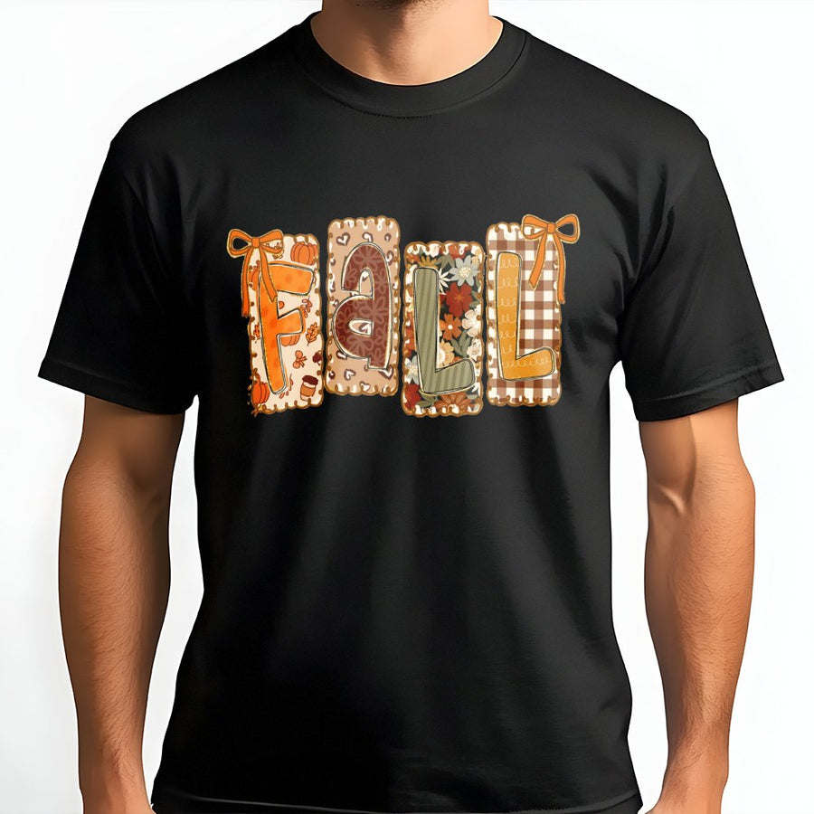 Fall T-Shirt | Coquette Bow Aesthetic Pumpkin Floral Graphic | Premium Soft Cotton | Thanksgiving Autumn Outfit Gift For Women