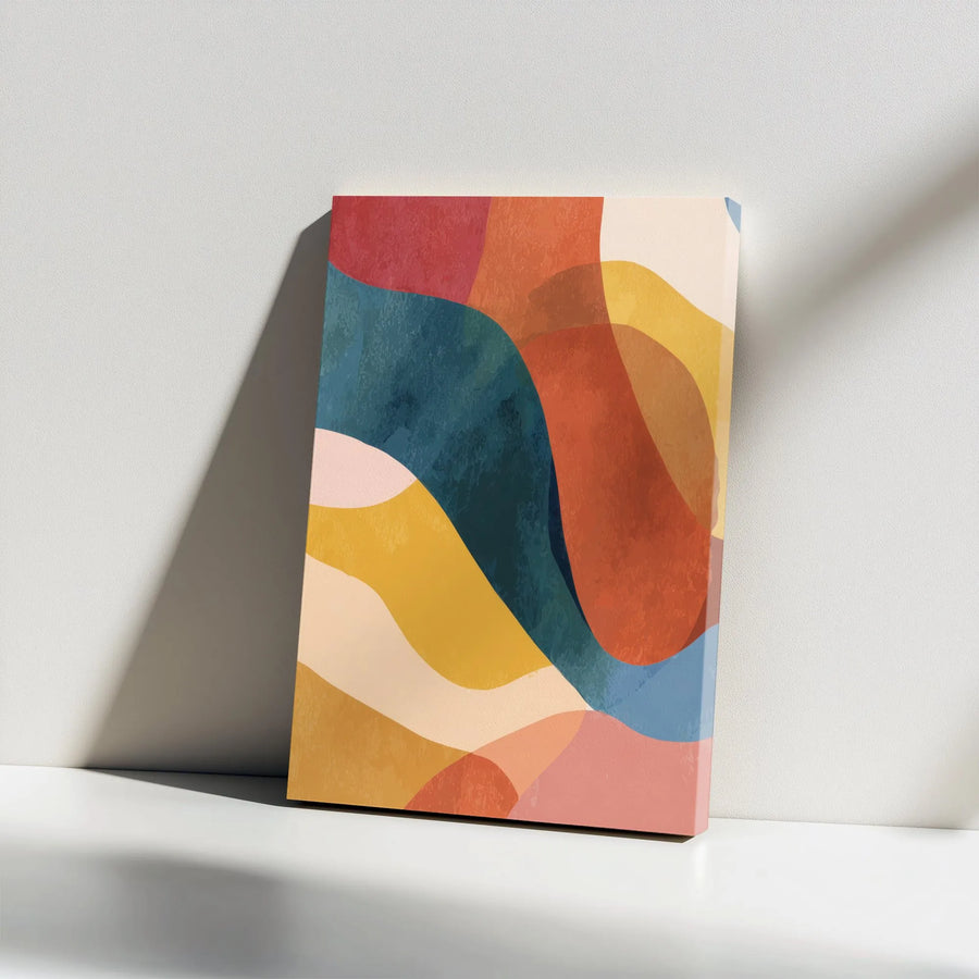 Modern Abstract Vertical Canvas | Boho Wavy Lines Earth Tone Art | Premium 1.25" Thick Gallery Print | Living Room & Office Wall Decor Gift