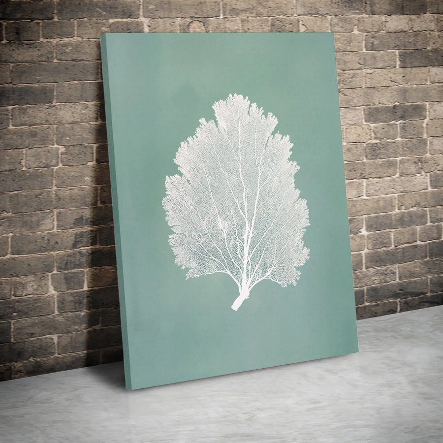 Sea Fan Canvas Wall Art | Minimalist Coastal Silhouette Print | Premium Gallery Wrapped Canvas | Modern Beach House Decor Gift