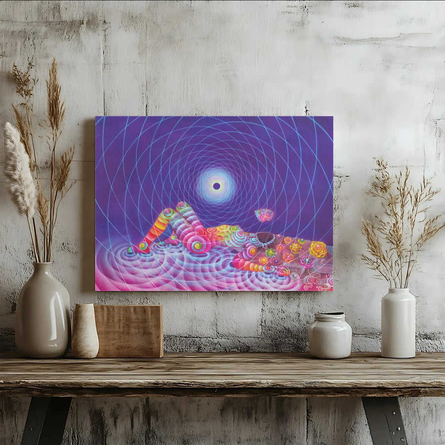 Psychedelic Goddess Canvas Print | Vibrant Cosmic Energy Painting | Premium Fade-Resistant Canvas | Spiritual Home Decor Gift