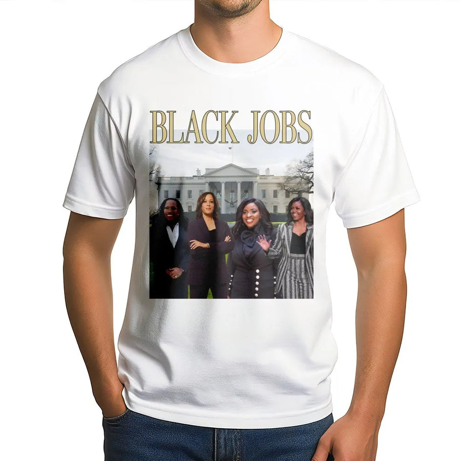 Black Jobs Graphic T-Shirt | Empowering Women Leaders Illustration | Premium Soft Cotton Tee | Feminist Gift for Her