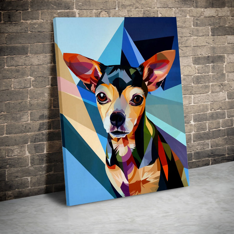 Chihuahua Dog Wall Art | Geometric Pop Art Portrait | Premium Gallery-Wrapped 1.25" Canvas | Colorful Pet Decor Gift for Dog Lovers