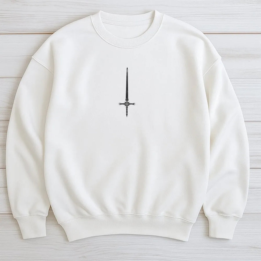 Gothic Sword Sweatshirt | Inverted Cross Sword Graphic | Premium Cotton Blend Pullover | Alternative Goth & Metal Fashion Gift