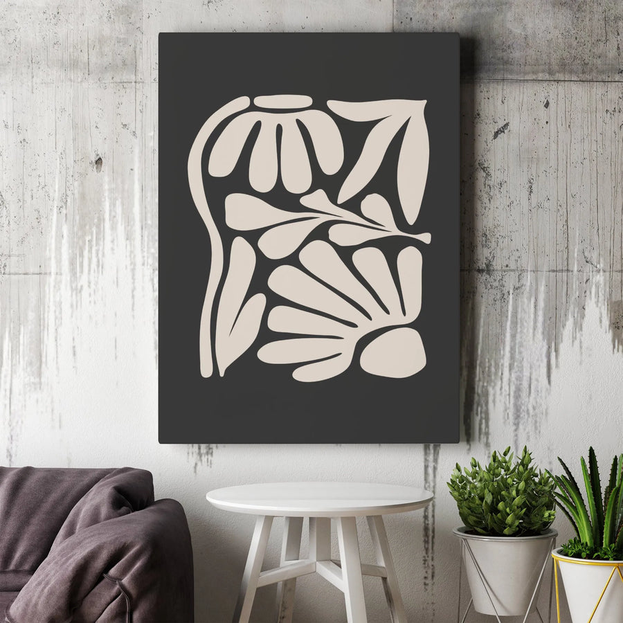 Abstract Floral Canvas Wall Art | Modern Minimalist Botanical Print | Premium Gallery Wrapped Canvas | Modern Home Decor Gift