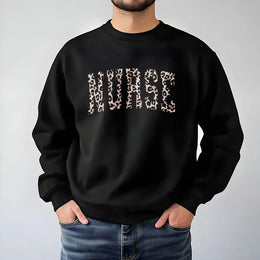 Nurse Sweatshirt | Leopard Print Aesthetic Design | Premium Cotton Blend | Gift For Nursing Students And RN Professionals
