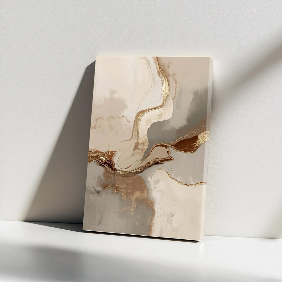 Abstract Gold Canvas Wall Art | Minimalist Gold Vein Marble Print | 1.25" Thick Gallery Wrap | Premium Contemporary Home Decor Gift