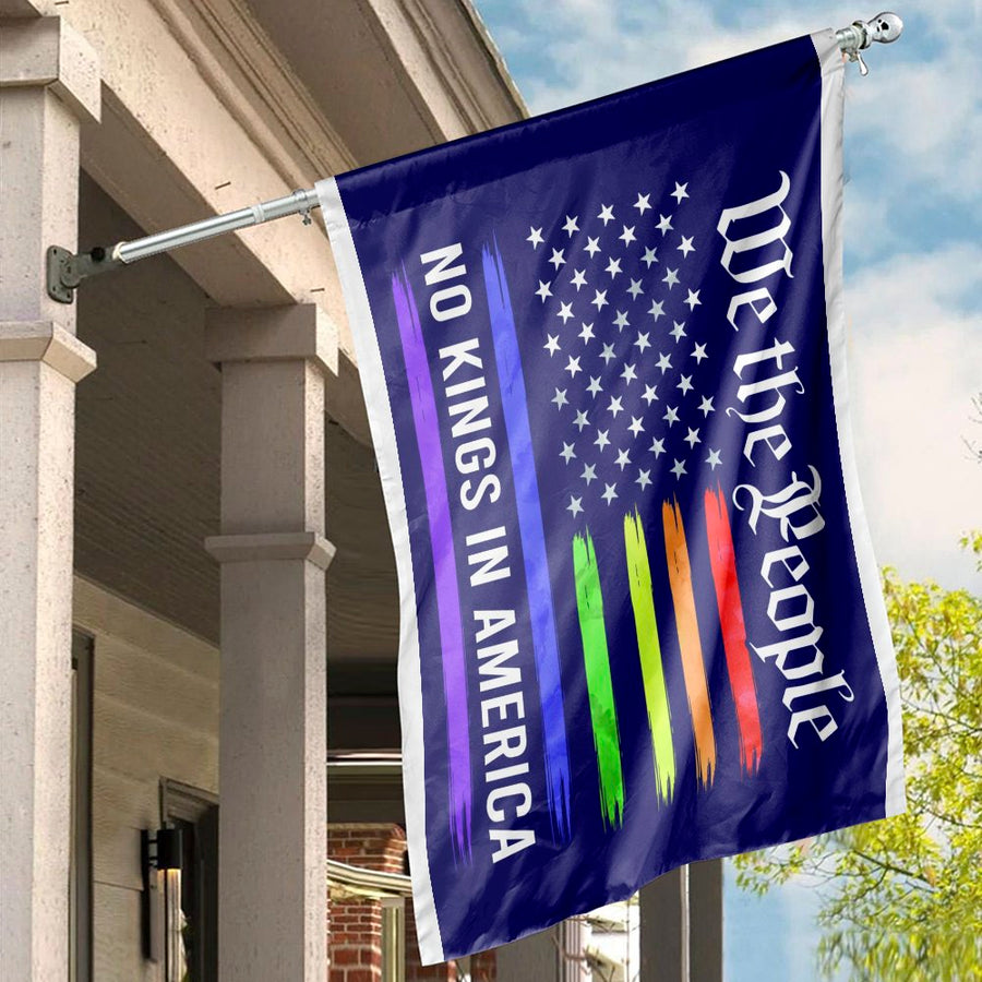 We The People Flag | Pride Rainbow American Design | UV-Resistant Premium Polyester | Patriotic LGBTQ+ Garden Decor Gift