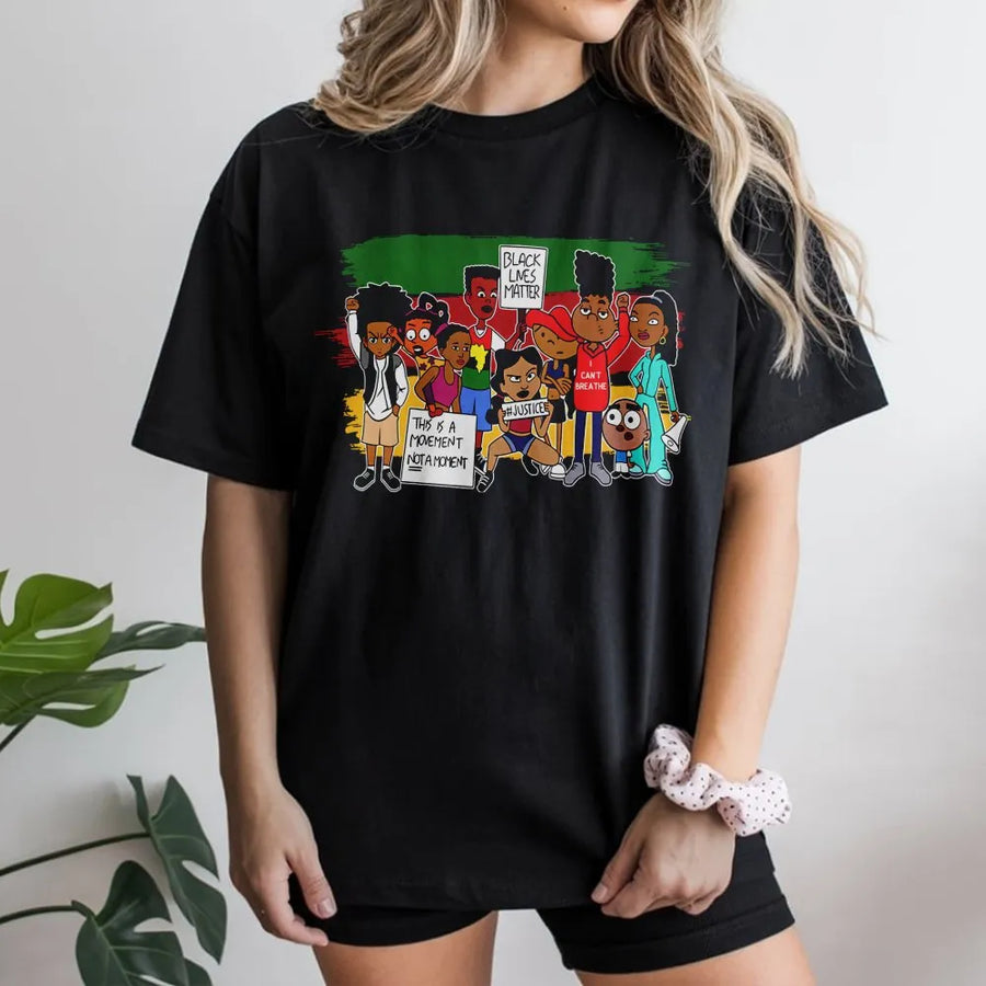 Black Lives Matter Graphic T-Shirt | Social Justice Cartoon Art | Premium Cotton Unisex Tee | Gift for Activists and Allies