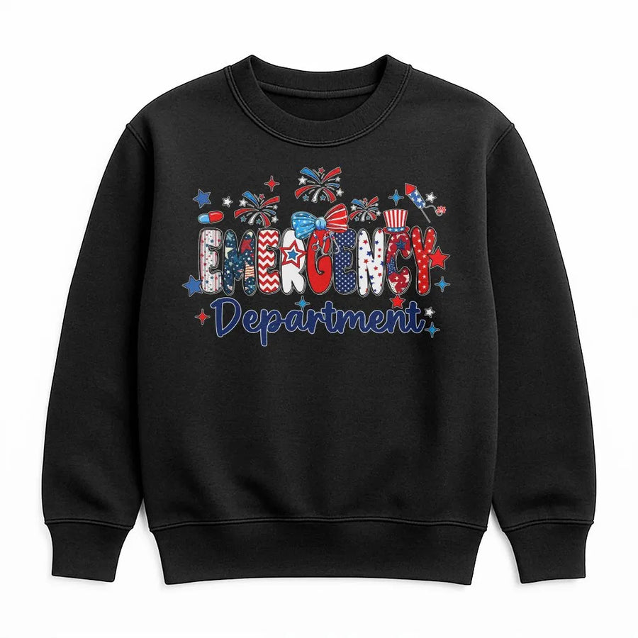 Emergency Department 4th of July Shirt | Patriotic ER Nurse Graphic Tee | Soft Cotton Unisex T-Shirt | Independence Day Gift for Hospital Staff