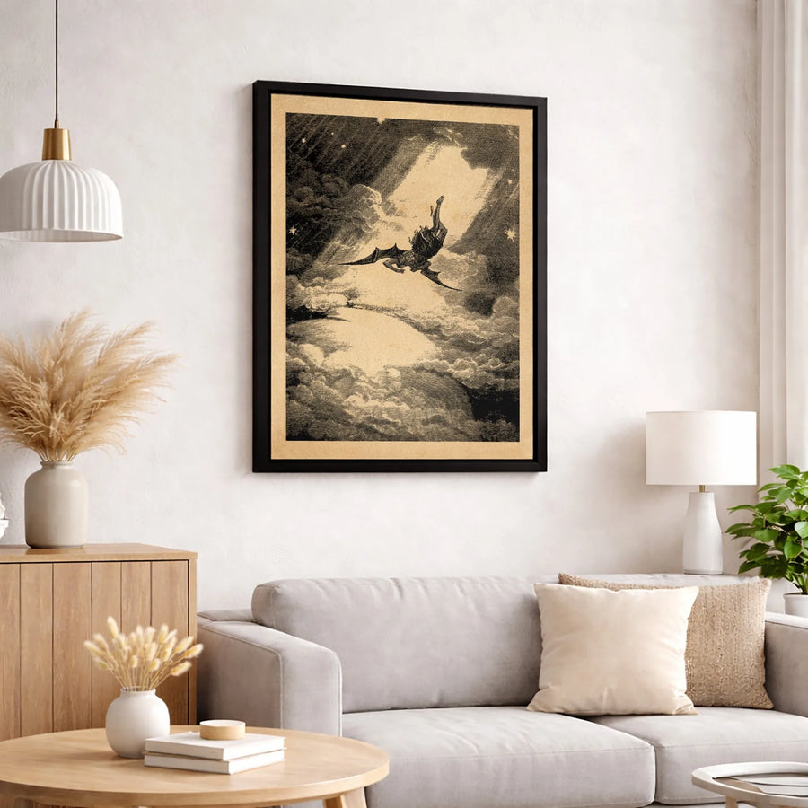 The Fall Of Lucifer Canvas Print | Gustave Doré Gothic Art | Premium Gallery Wrapped Wall Decor | Dark Academia Collector's Gift