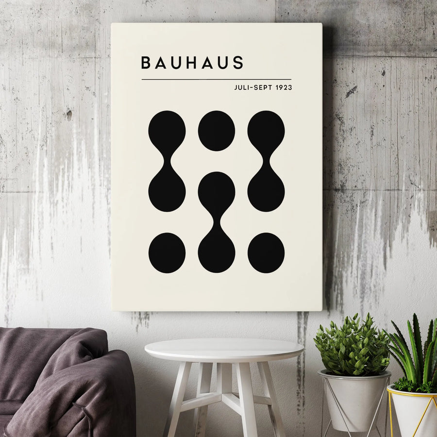 Bauhaus Abstract Wall Art | Geometric Mid Century Modern Canvas Print | 1.25 Inch Gallery Wrap | Minimalist Office Decor Gift