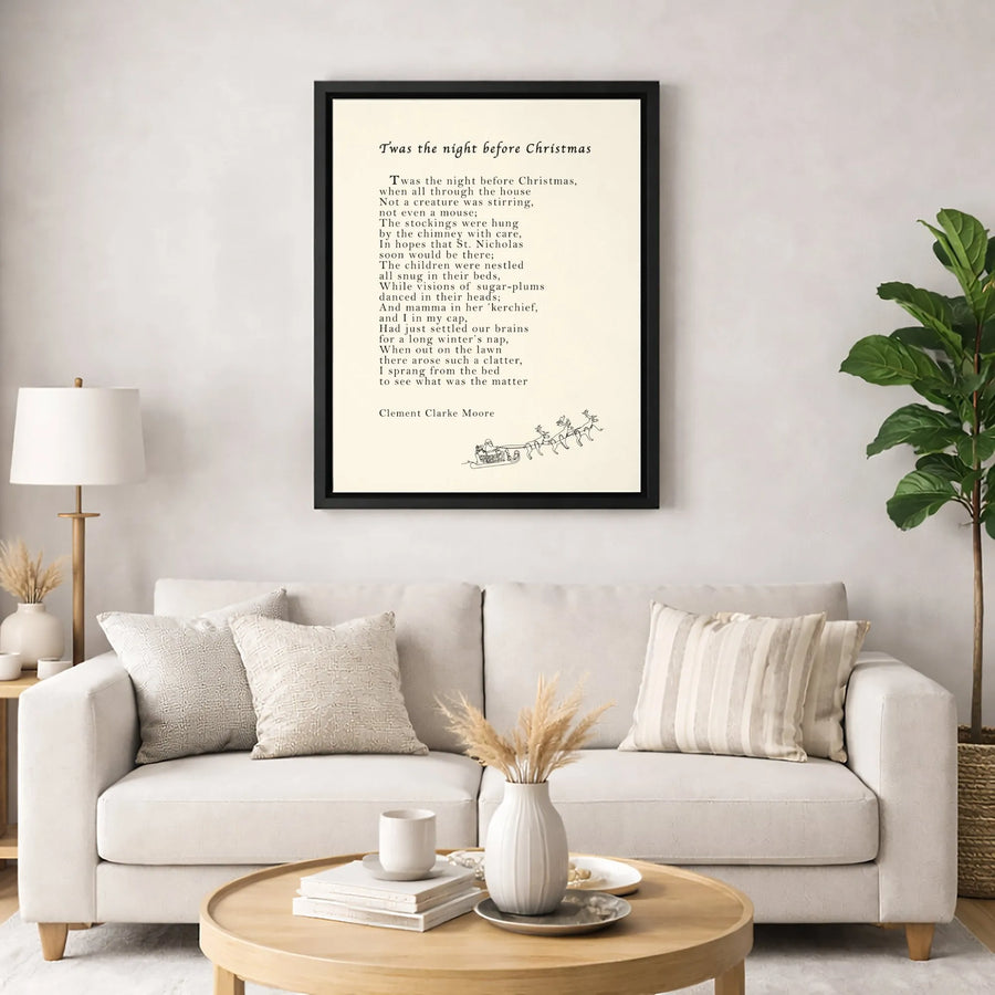Twas The Night Before Christmas Wall Art | Classic Poem Canvas Print | Premium Gallery-Wrapped Decor | Festive Holiday Gift for Christmas Lovers