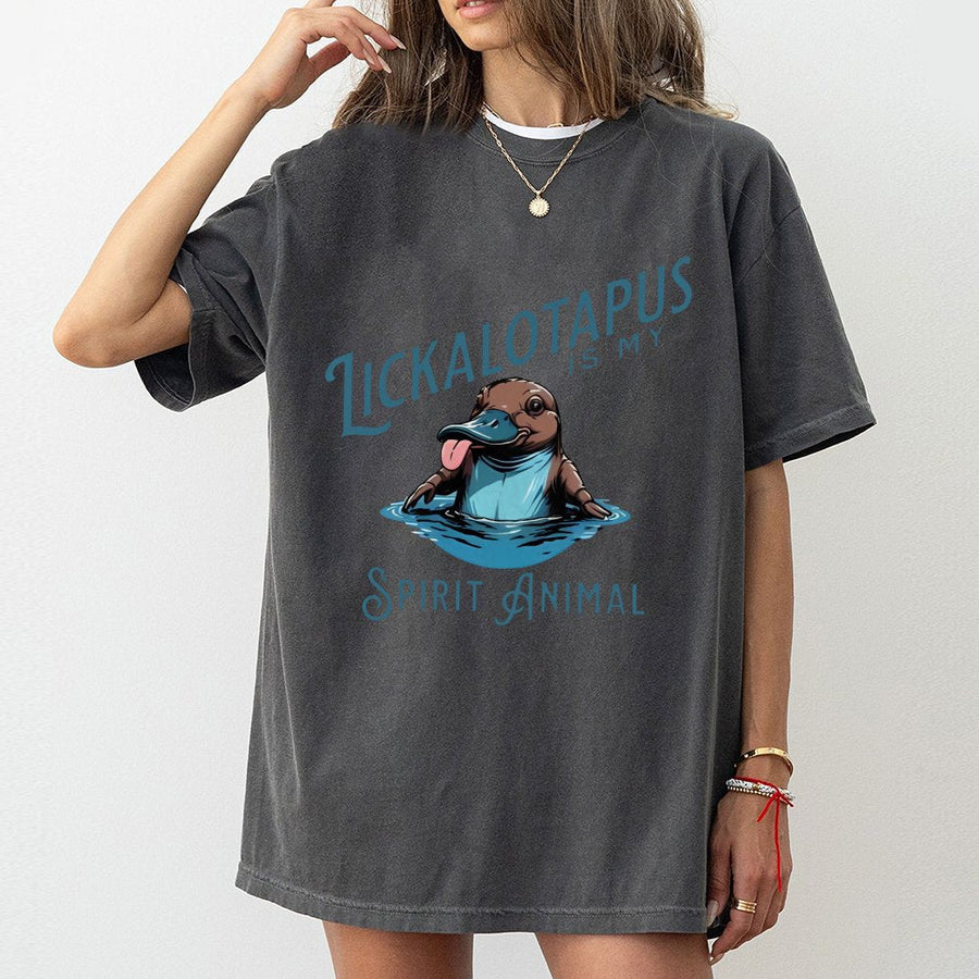 Lickalotapus Is My Spirit Animal T-Shirt | Funny Platypus Graphic Tee | Premium 100% Cotton | Quirky Gift for Animal Lovers and Humor Enthusiasts