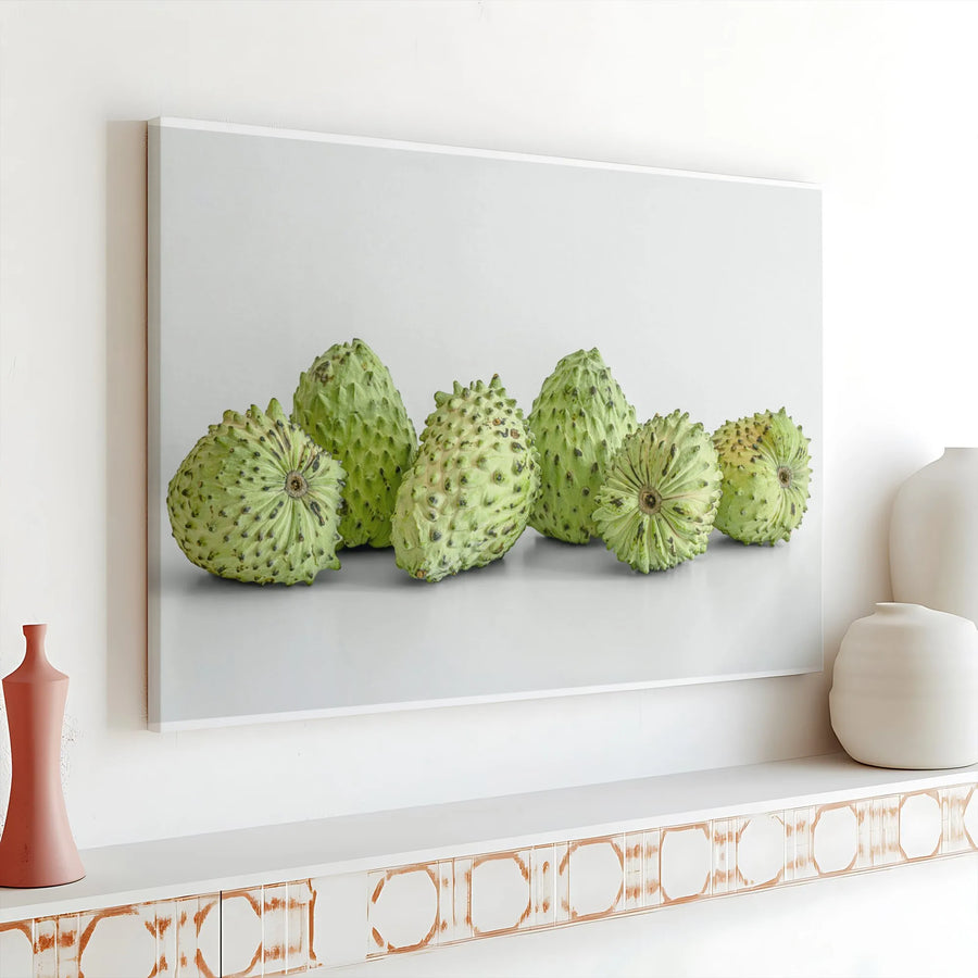 Soursop Fruit Canvas Wall Art | Realistic Guanabana Still Life | Premium Thick Gallery Wrap | Tropical Decor for Kitchen