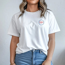 USA 250th Anniversary T-Shirt | Minimalist Patriotic Star Circle Logo | Premium Cotton Blend | 2026 Semiquincentennial Collector's Gift
