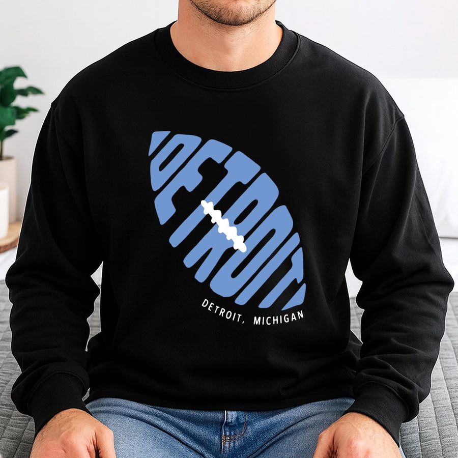 Detroit Football Sweatshirt | Motor City Graphic Crewneck | Premium Cotton Blend | Gift for Michigan Football Fans