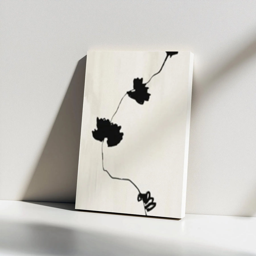 Minimalist Plant Shadow Canvas Print | Abstract Botanical Silhouette Art | Premium Gallery Wrapped Canvas | Modern Japandi Style Home Decor Gift