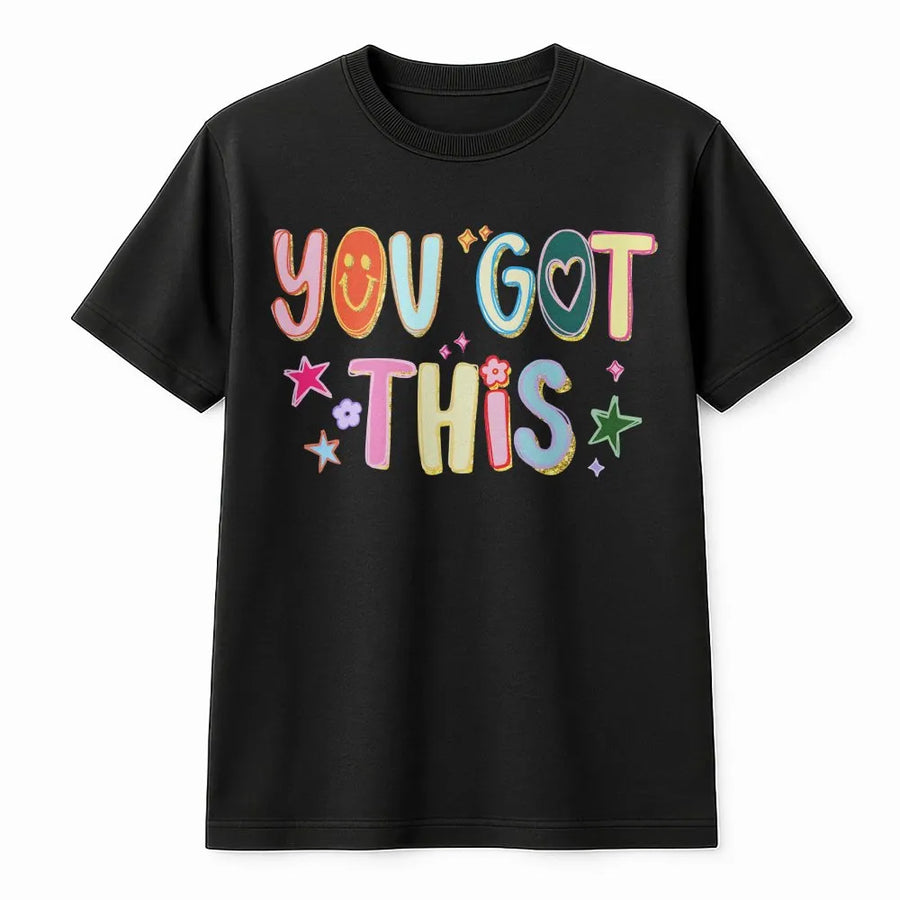 You Got This Teacher T-Shirt | Retro Colorful Graphic Sweatshirt | Premium Soft Pullover | Inspirational Test Day Appreciation Gift