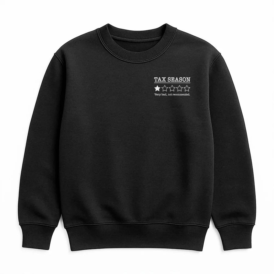 Tax Season Sweatshirt | One Star Rating Funny Accountant Gift | Premium Cotton Blend | Unisex Apparel for Tax Professionals and CPAs