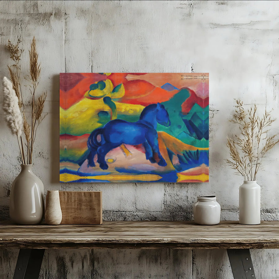 Franz Marc Blue Horse I Canvas Print | Expressionist Equestrian Wall Art | Premium Gallery Wrapped Canvas | Fine Art Reproduction for Modern Home Decor