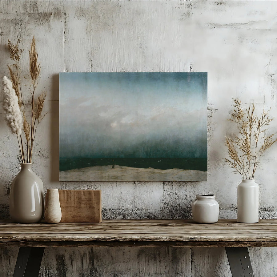 The Monk by the Sea Canvas Wall Art | Caspar David Friedrich Museum Print | Gallery Wrapped Premium Decor | Romanticism Landscape Gift for Home Office