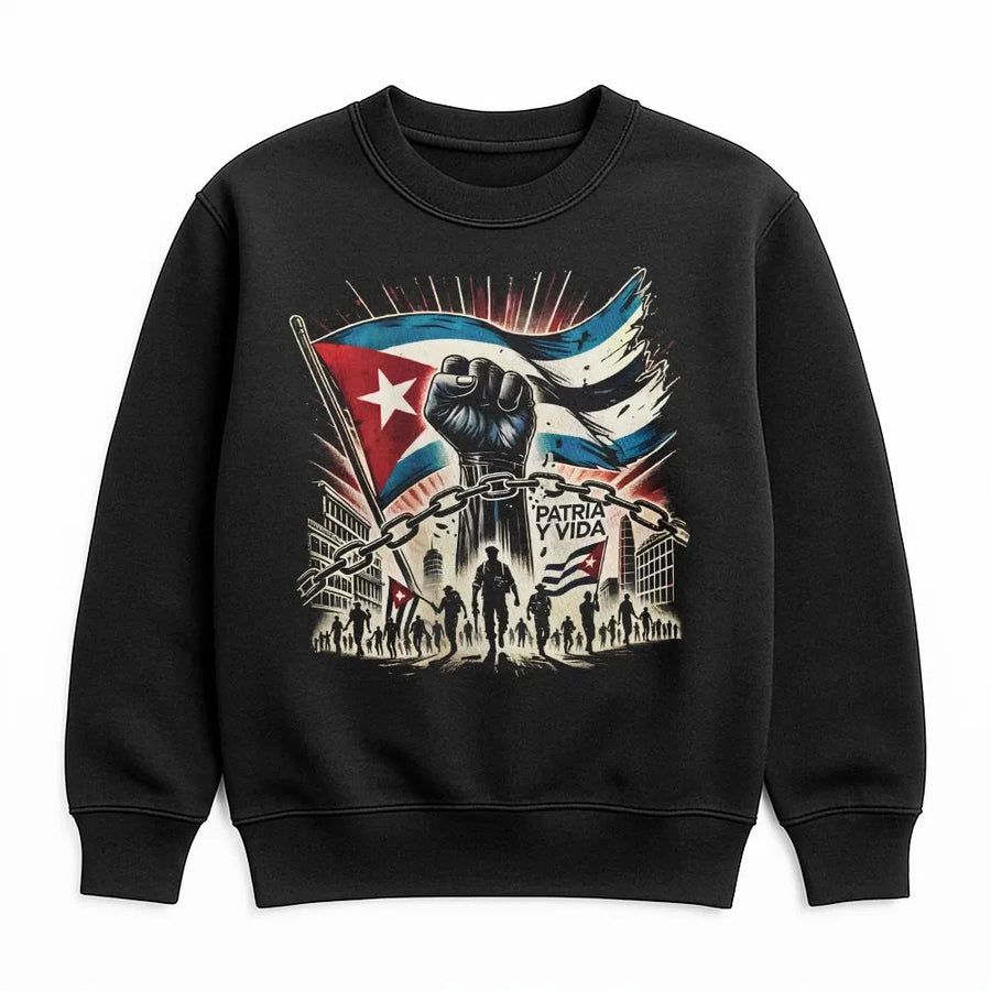 Patria y Vida Sweatshirt | Cuba Libre Freedom Graphic | Premium Cotton Blend | Patriotic Cuban Protest Gift