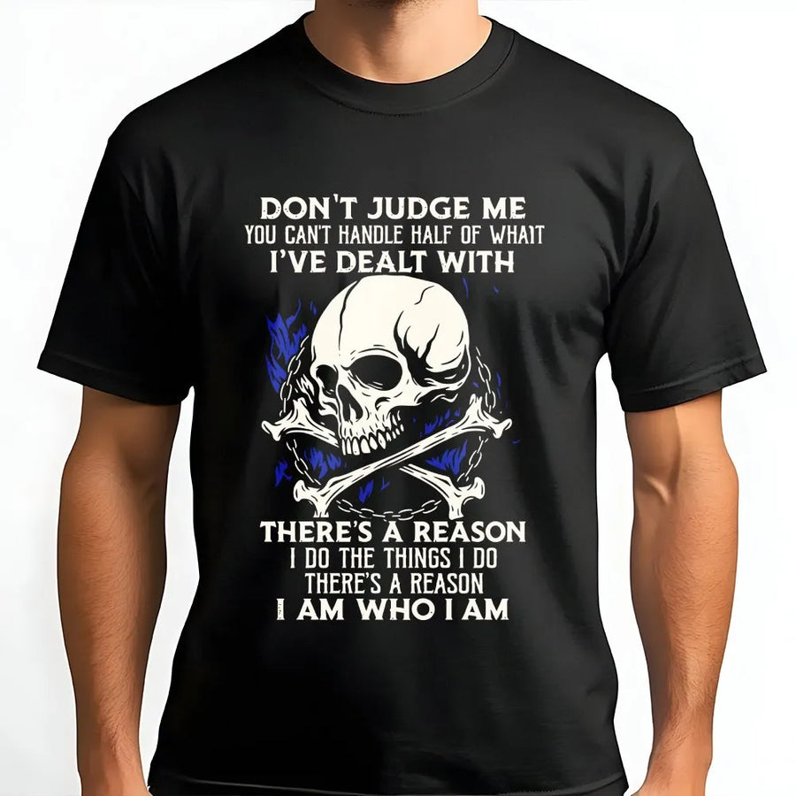 Dont Judge Me Skeleton T-Shirt | Edgy Graphic Quote Tee | 100% Cotton Premium Quality | Aesthetic Streetwear Gift for Men and Women