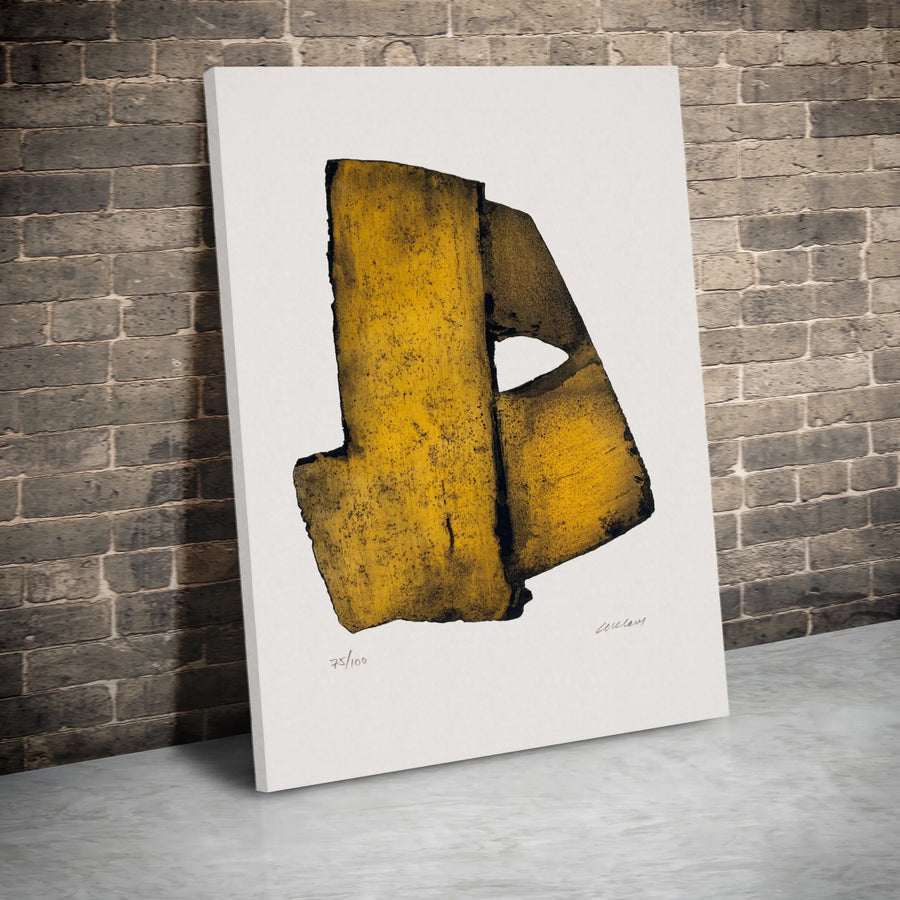 Abstract Yellow and Black Canvas Art | Modern Geometric Wall Decor | Premium 1.25-Inch Gallery Wrap | Minimalist Statement Home Office Gift