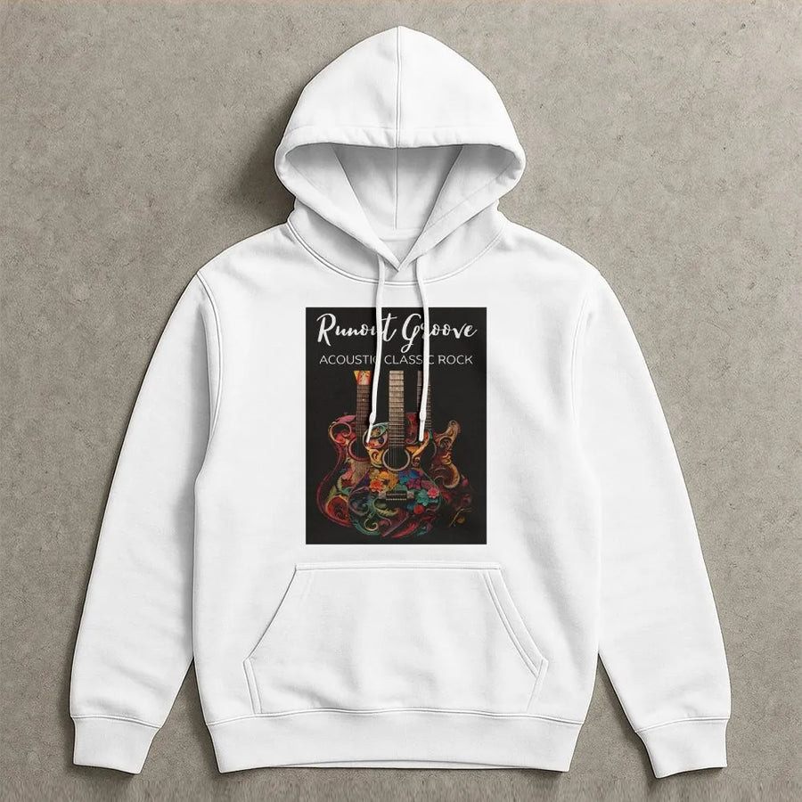 Acoustic Classic Rock Hoodie | Colorful Floral Guitar Graphic Sweatshirt | Premium Cotton Blend | Gift for Musician and Music Lover