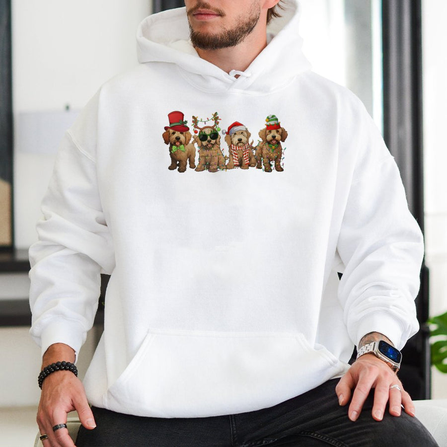 Goldendoodle Christmas Hoodie | Festive Holiday Dog Graphic Design | Premium Cotton-Blend Comfort | Cute Gift for Goldendoodle Mom and Dog Lovers