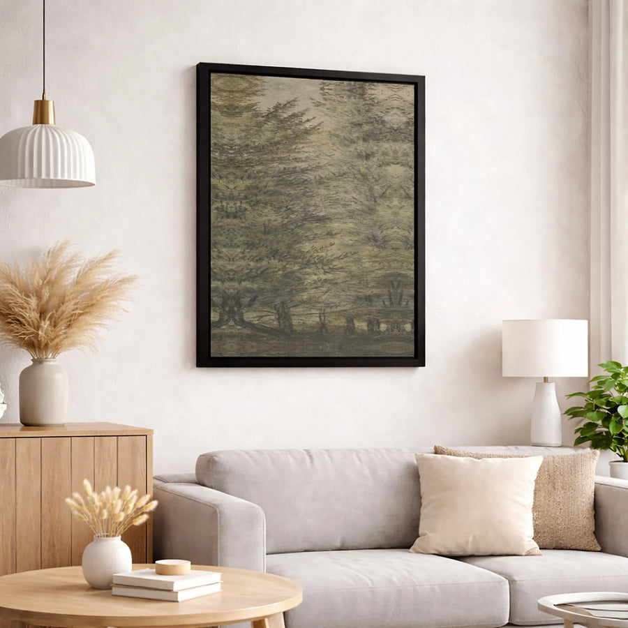 Georges Seurat Les Arbres Canvas | Vintage Forest Tree Landscape Wall Art | Gallery Wrapped Premium Print | Home Office Decor Gift
