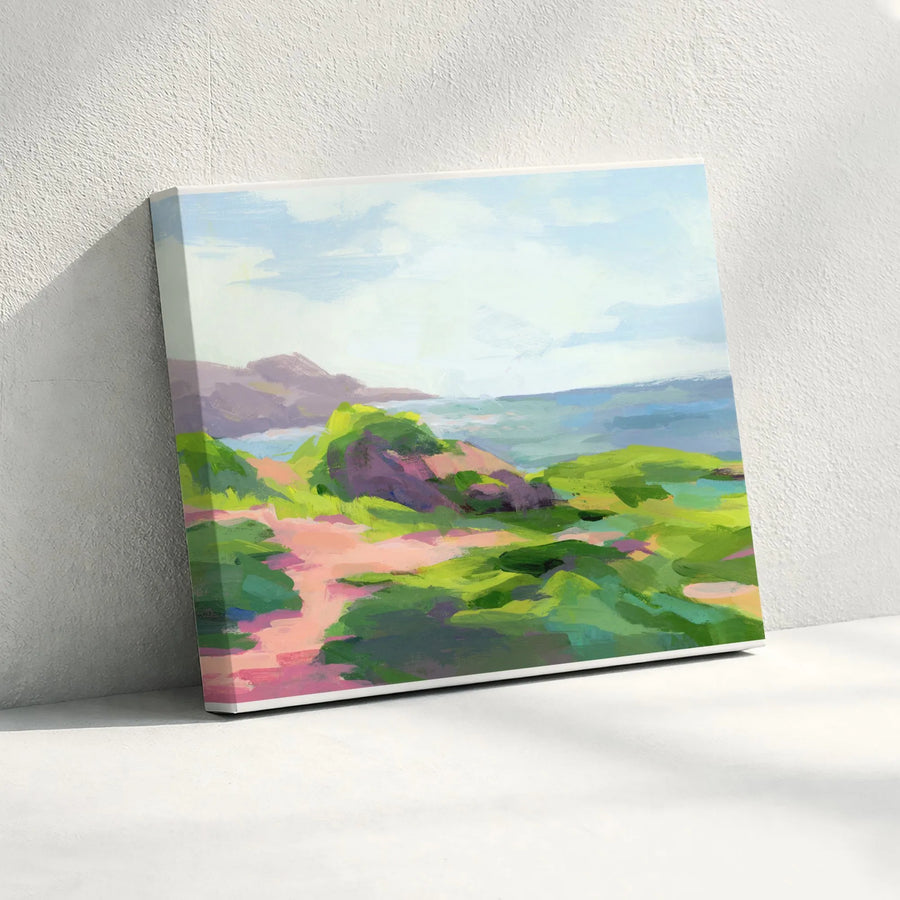 Coastal Landscape Canvas Art | Abstract Impressionist Painting Print | Premium Gallery Wrap Canvas | Living Room & Bedroom Wall Decor