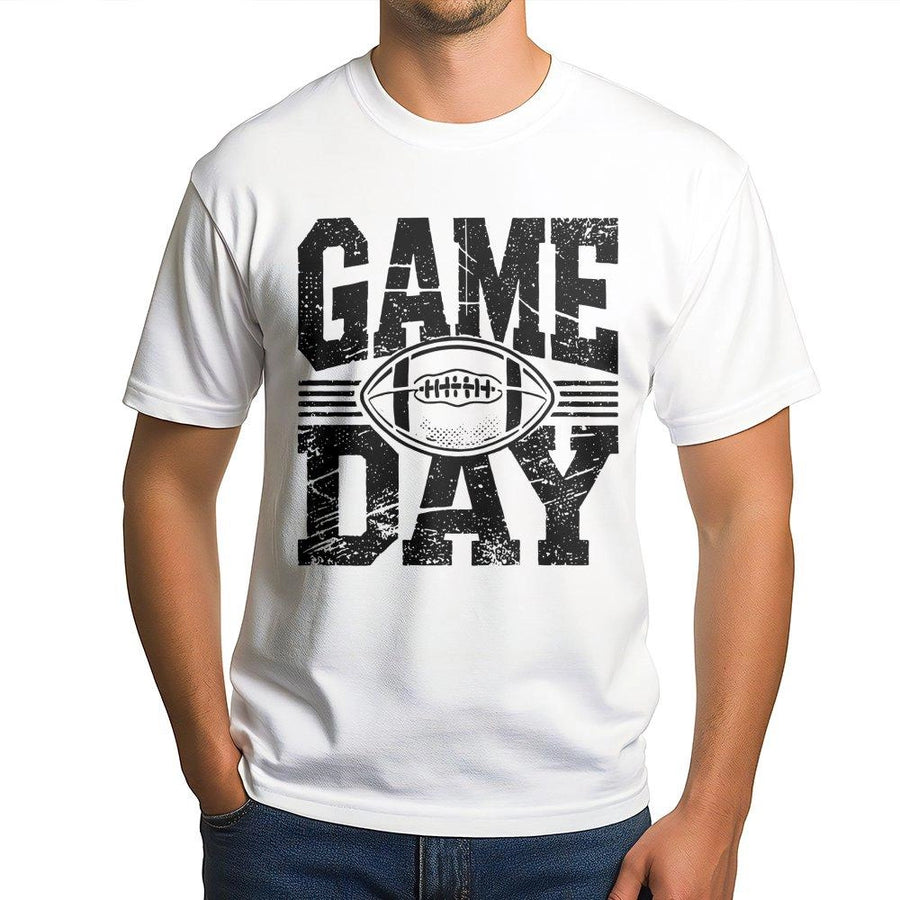 Game Day Football T-Shirt | Distressed Graphic Sports Print | 100% Premium Cotton | Fan Gift for Men and Women