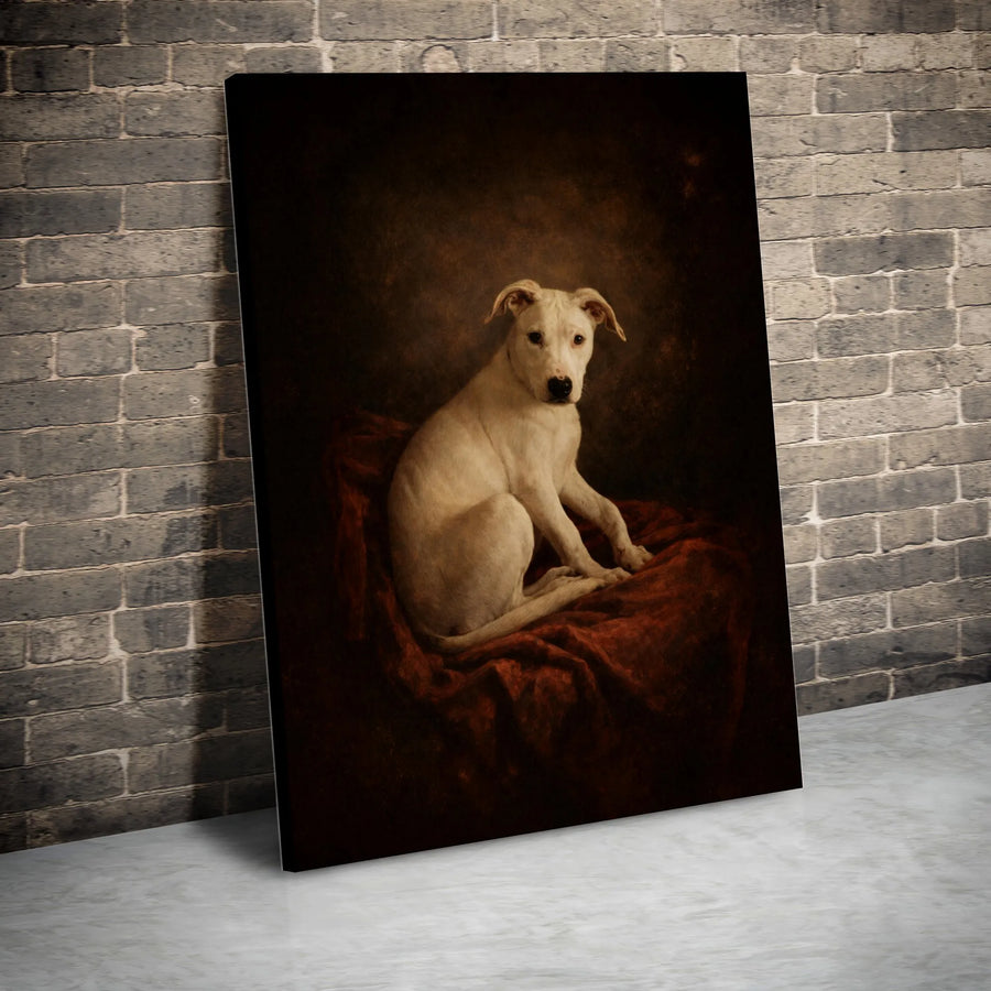 Renaissance Dog Portrait Canvas Art | Classical Oil Painting Style Print | Premium Matte Gallery Wrap | Unique Gift for Dog Lover & Pet Owner