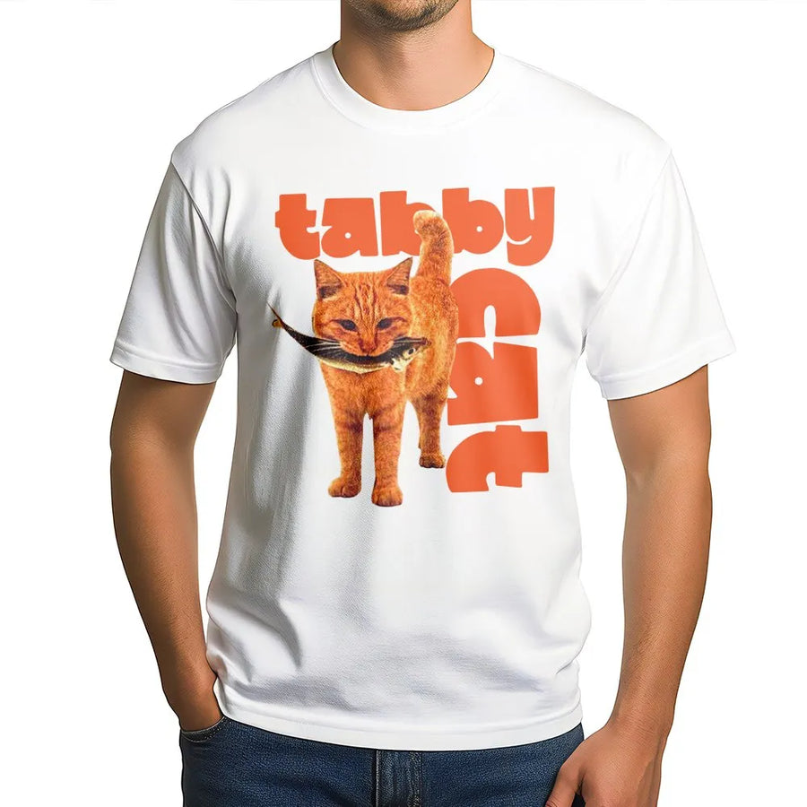Orange Tabby Cat T-Shirt | Funny Retro Graphic Design | Premium Soft Cotton Tee | Cute Animal Lover Gift for Women and Men