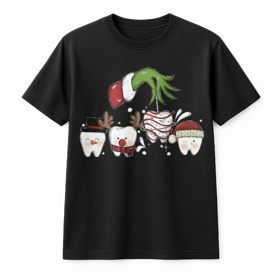 Dentist Christmas T-Shirt | Funny Dental Hygiene Holiday Graphic | 100% Cotton Premium Tee | Unique Gift For Dental Hygienist, Dentist or Student